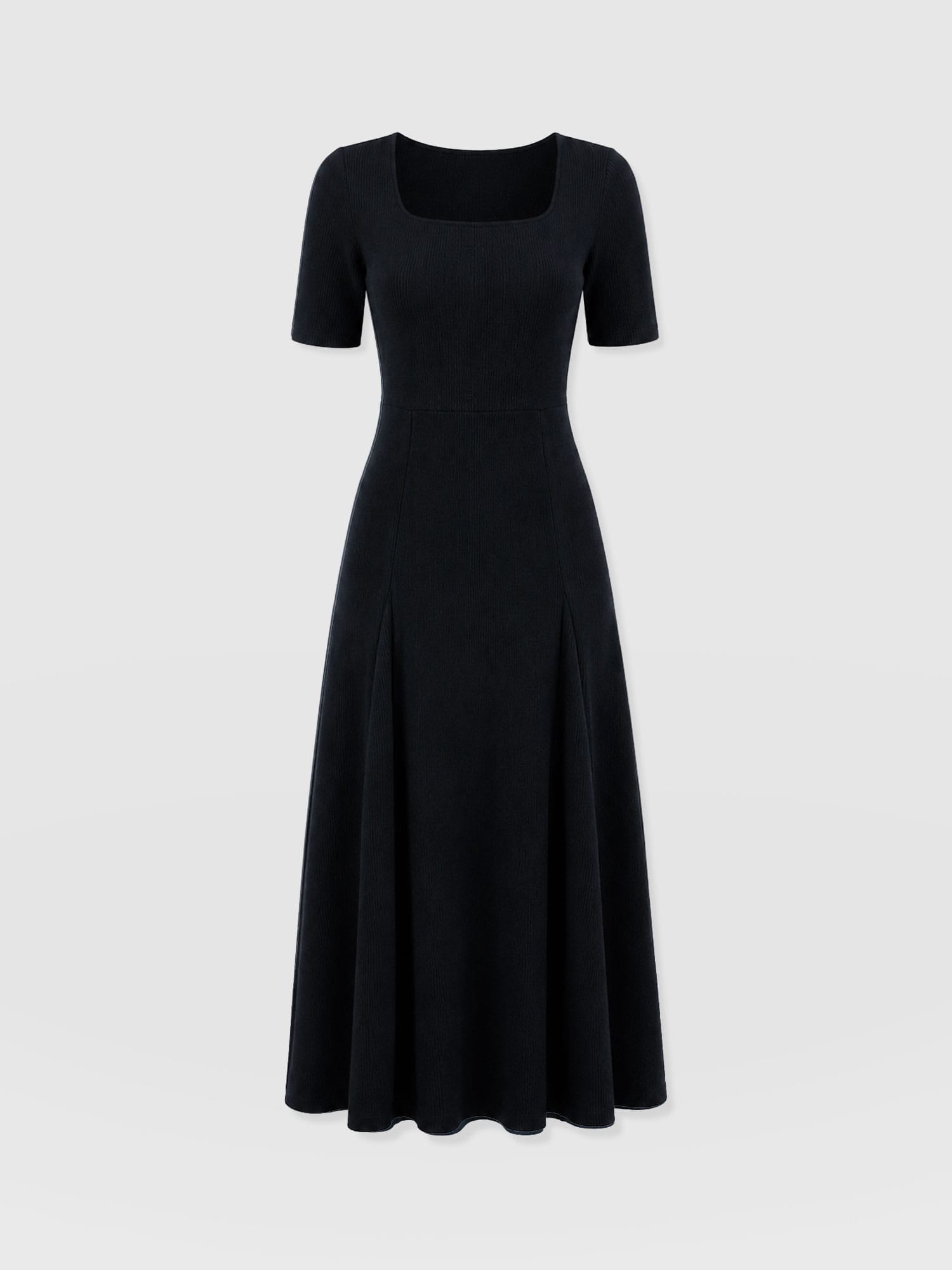 Akia Short Sleeve Dress - Black Textured - Image 7