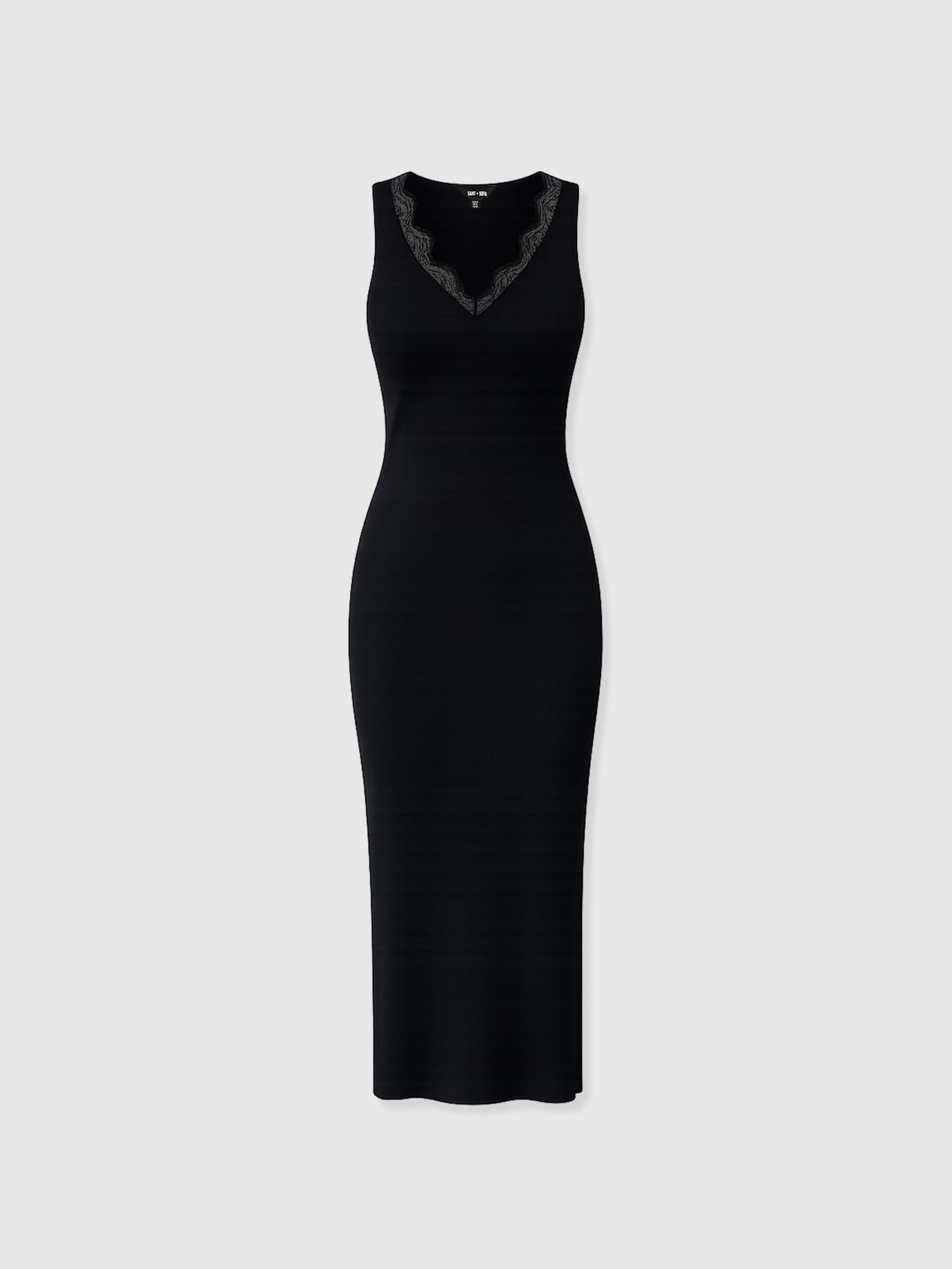 Andie Sleeveless V Neck Dress - Black Lace - Image 7