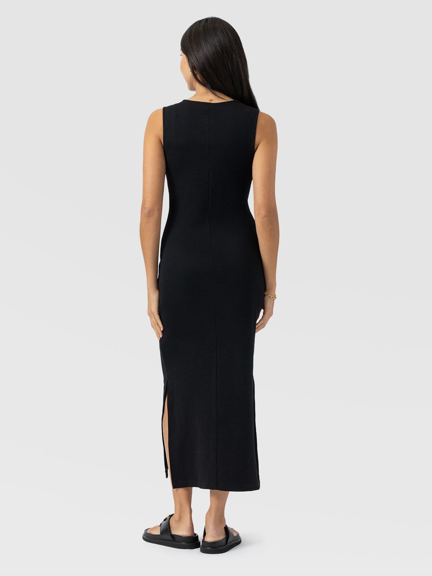 Andie Sleeveless V Neck Dress - Black Lace - Image 6