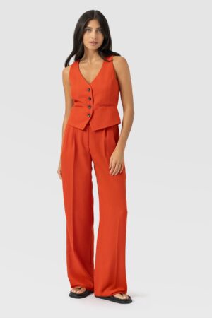 Argent Wide Leg Pant - Burnt Orange