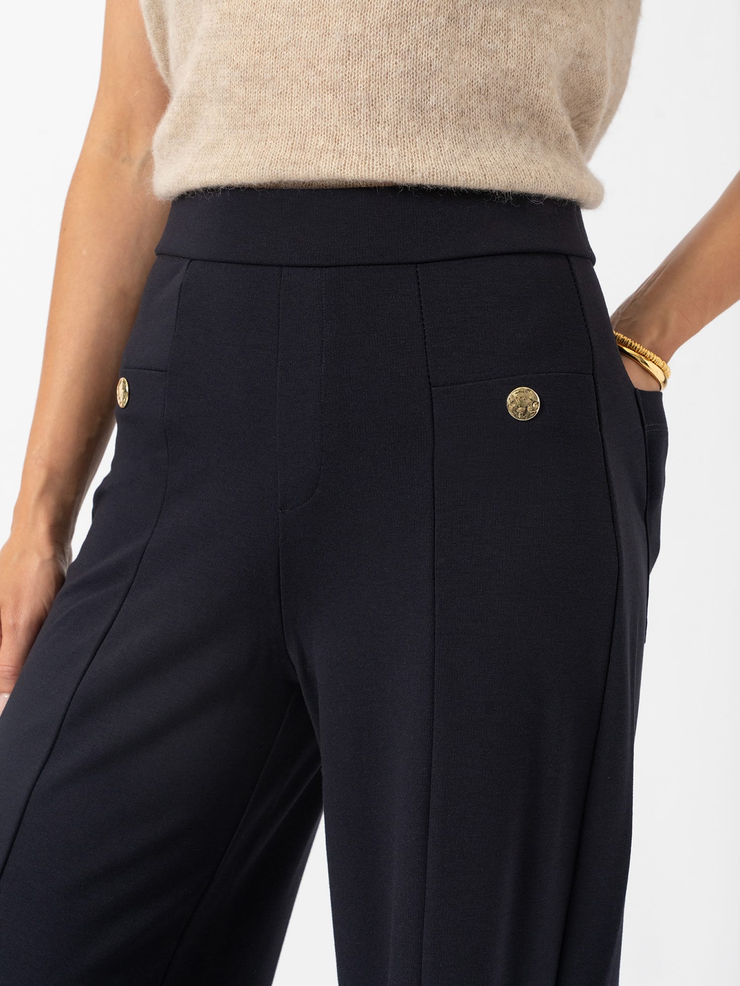 Averie Wide Leg Pant - Navy - Image 5