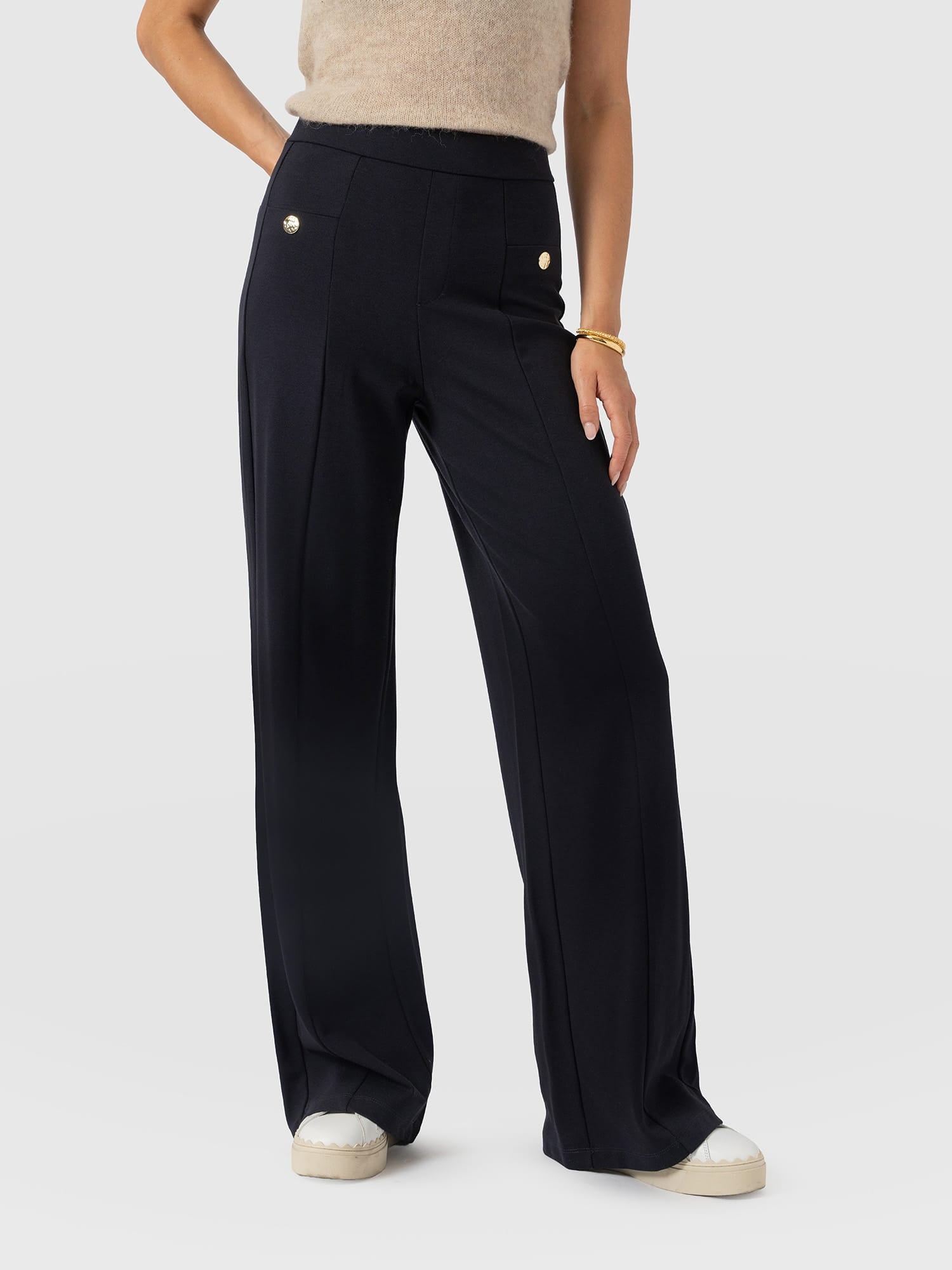 Averie Wide Leg Pant - Navy - Image 4