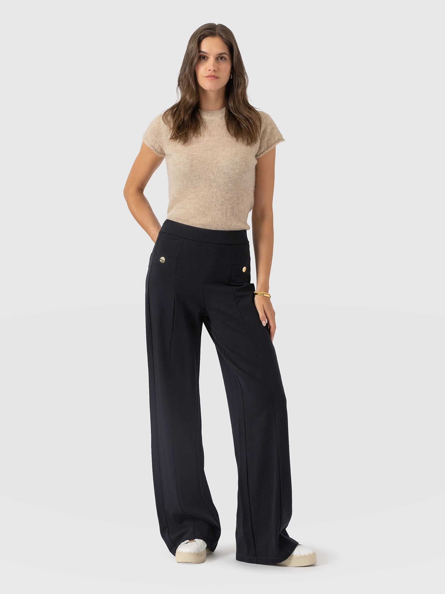 Averie Wide Leg Pant - Navy - Image 2