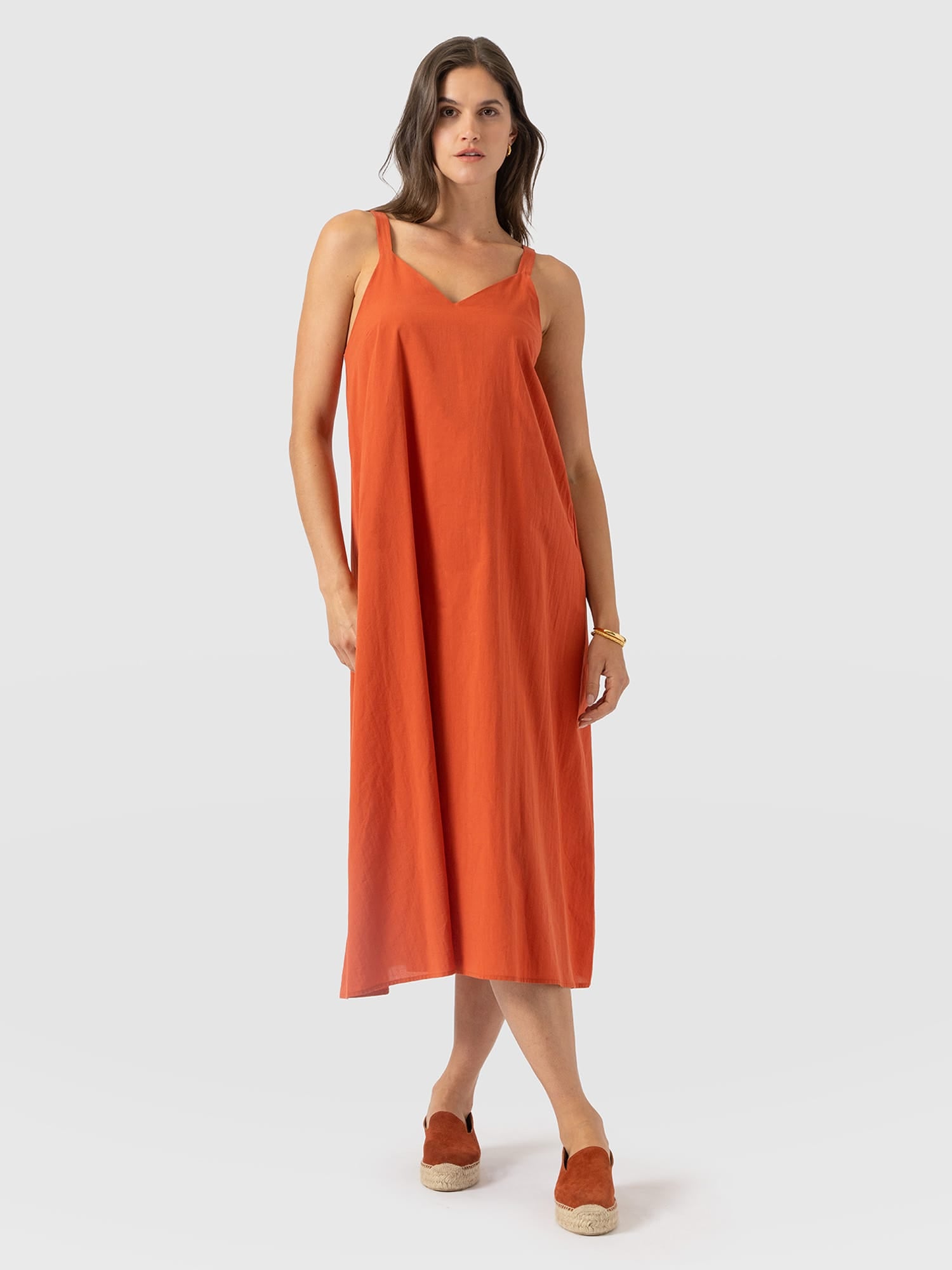 Candice A - Line Dress - Burnt Orange - Image 2