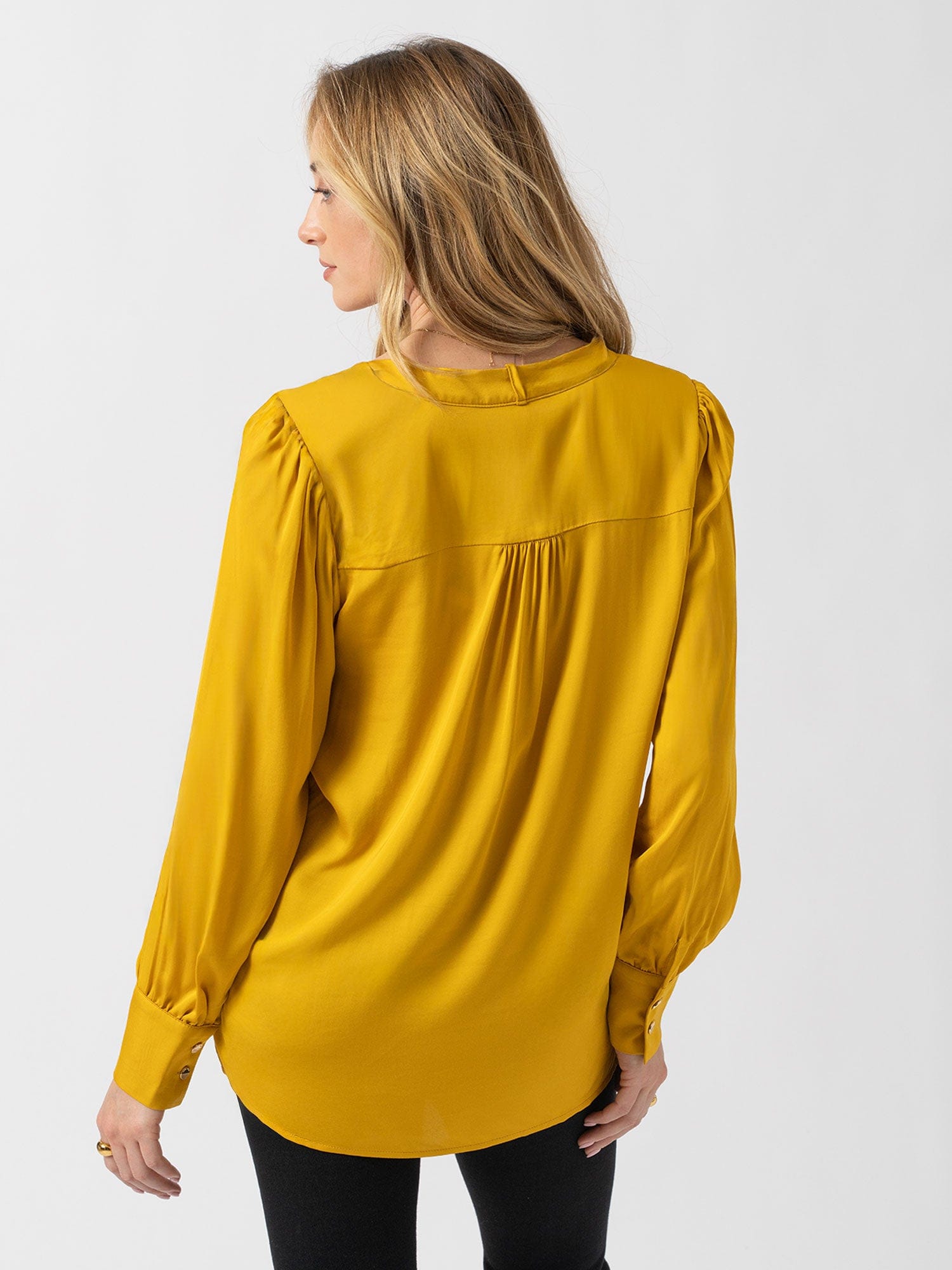 Joselyn V Neck Blouse - Golden Yellow - Image 6