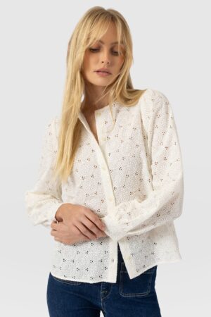 Tabitha Blouse - Cream Broderie
