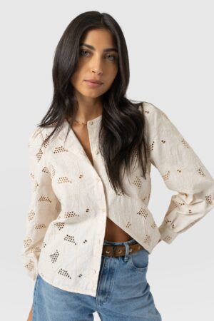 Tabitha Blouse - Cream Floral